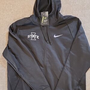 Iowa State Nike Men’s Black Full-Zip Hoodie with Iowa State 'I State' Logo